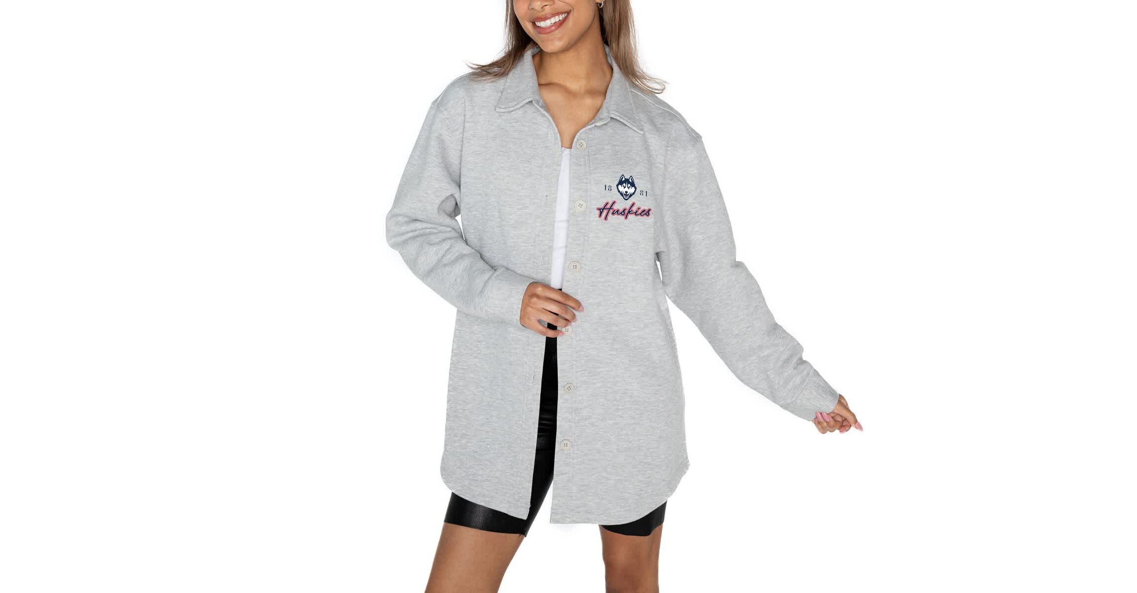 Connecticut Huskies NCAA UConn Huskies Foundation Full-Button Long Sleeve Overshirt