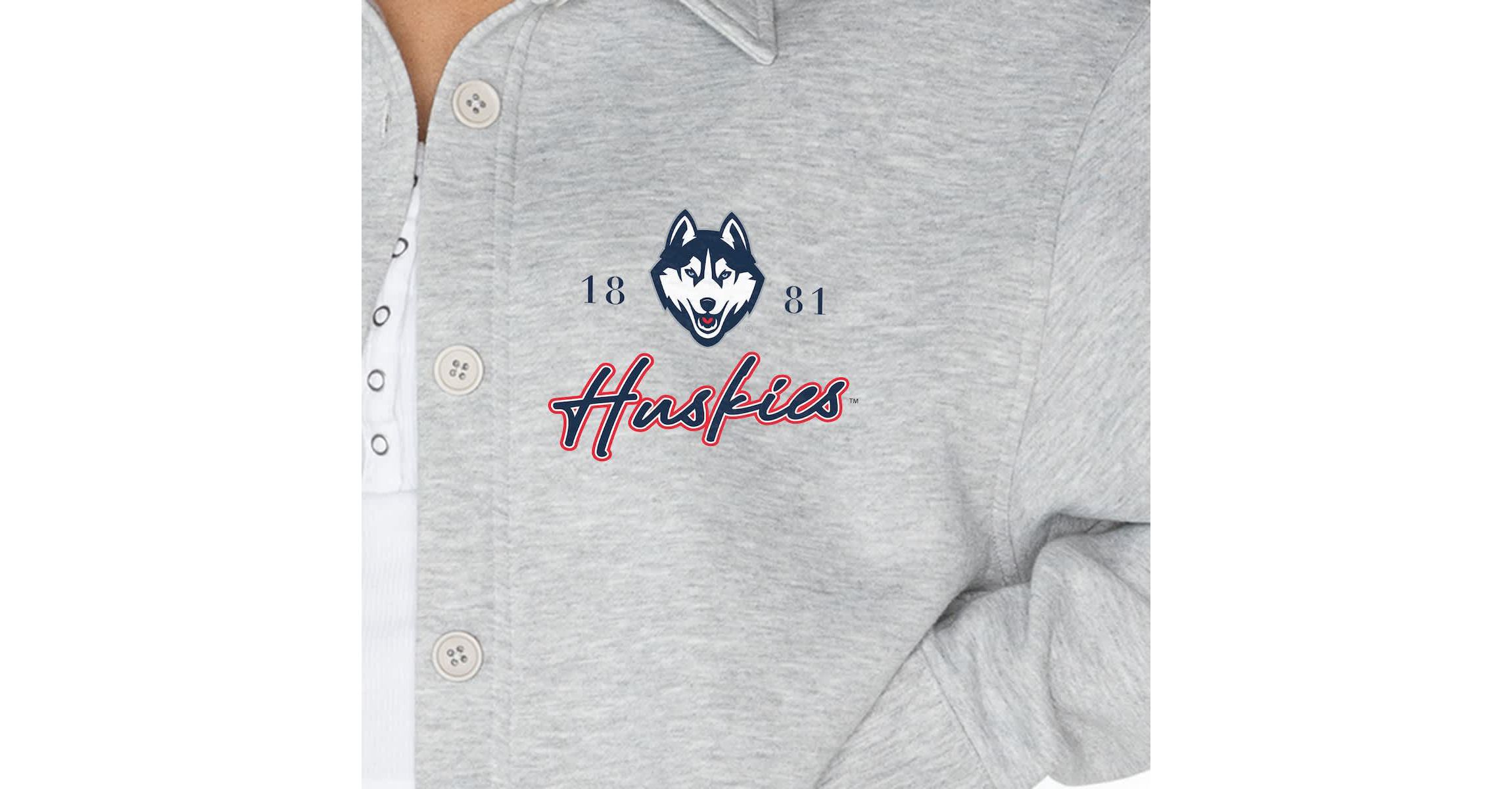 Connecticut Huskies NCAA UConn Huskies Foundation Full-Button Long Sleeve Overshirt