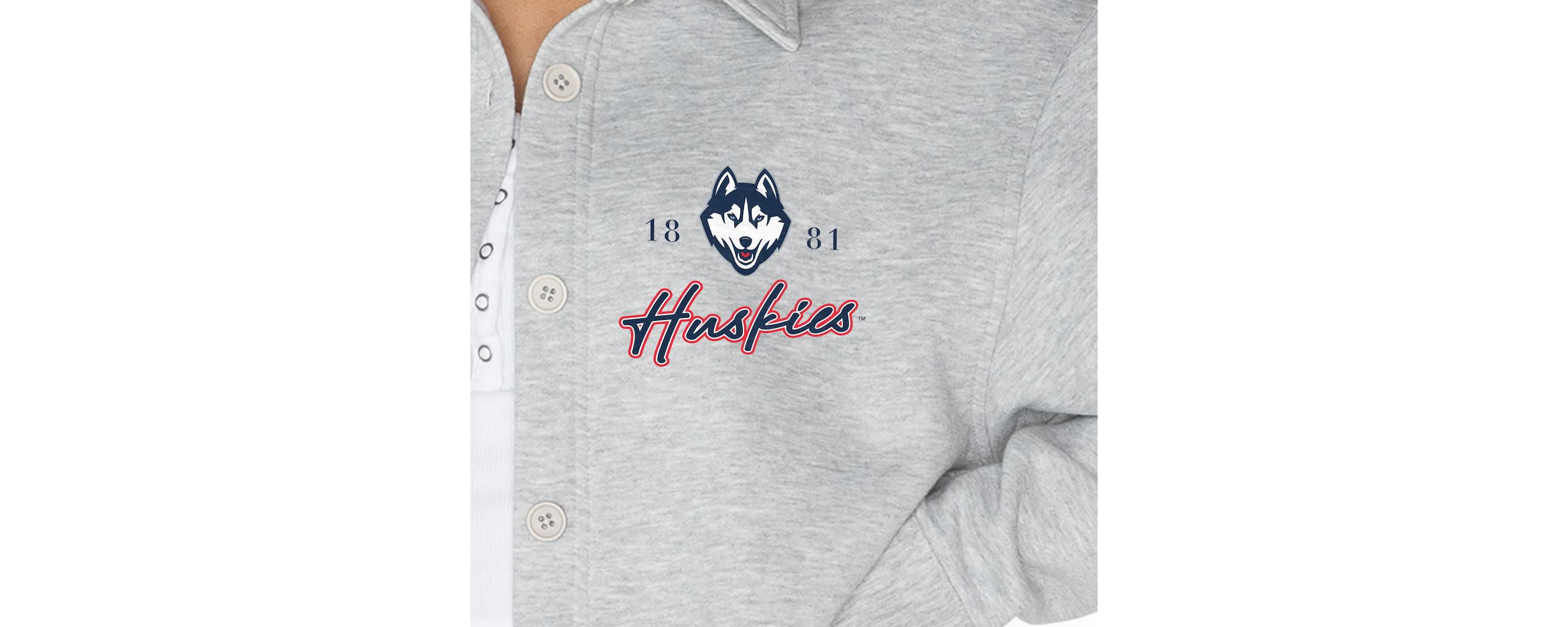 Connecticut Huskies NCAA UConn Huskies Foundation Full-Button Long Sleeve Overshirt
