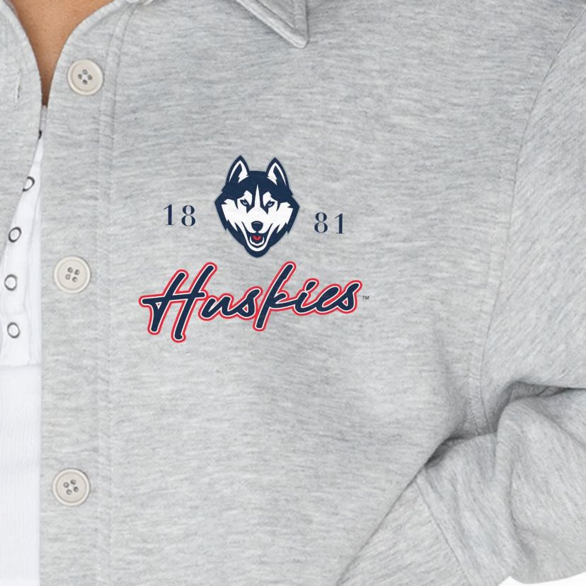 Connecticut Huskies NCAA UConn Huskies Foundation Full-Button Long Sleeve Overshirt