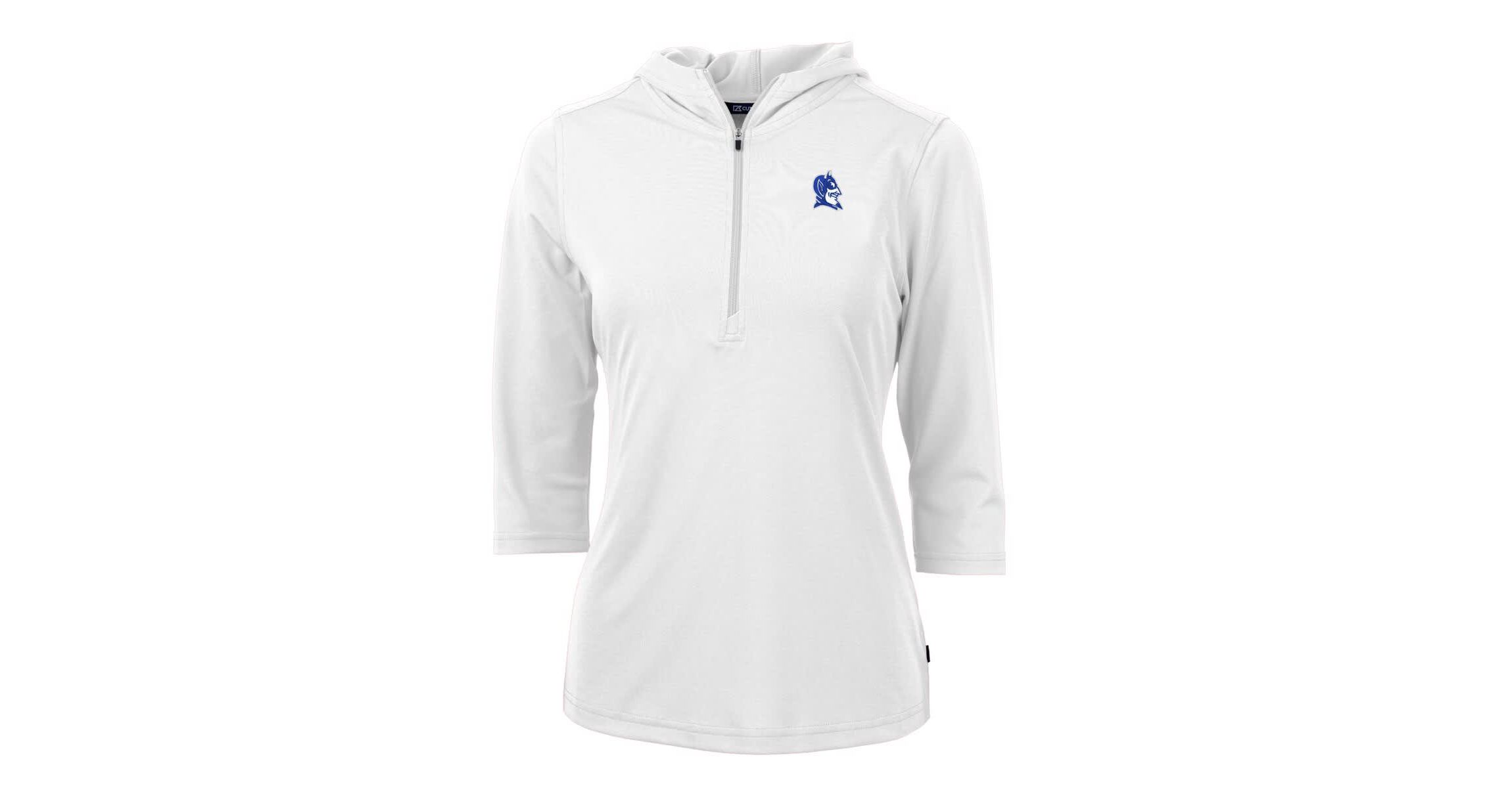Duke Blue Devils NCAA Duke Devils Virtue Eco Pique Recycled Half-Zip 3/4-Sleeve Hoodie