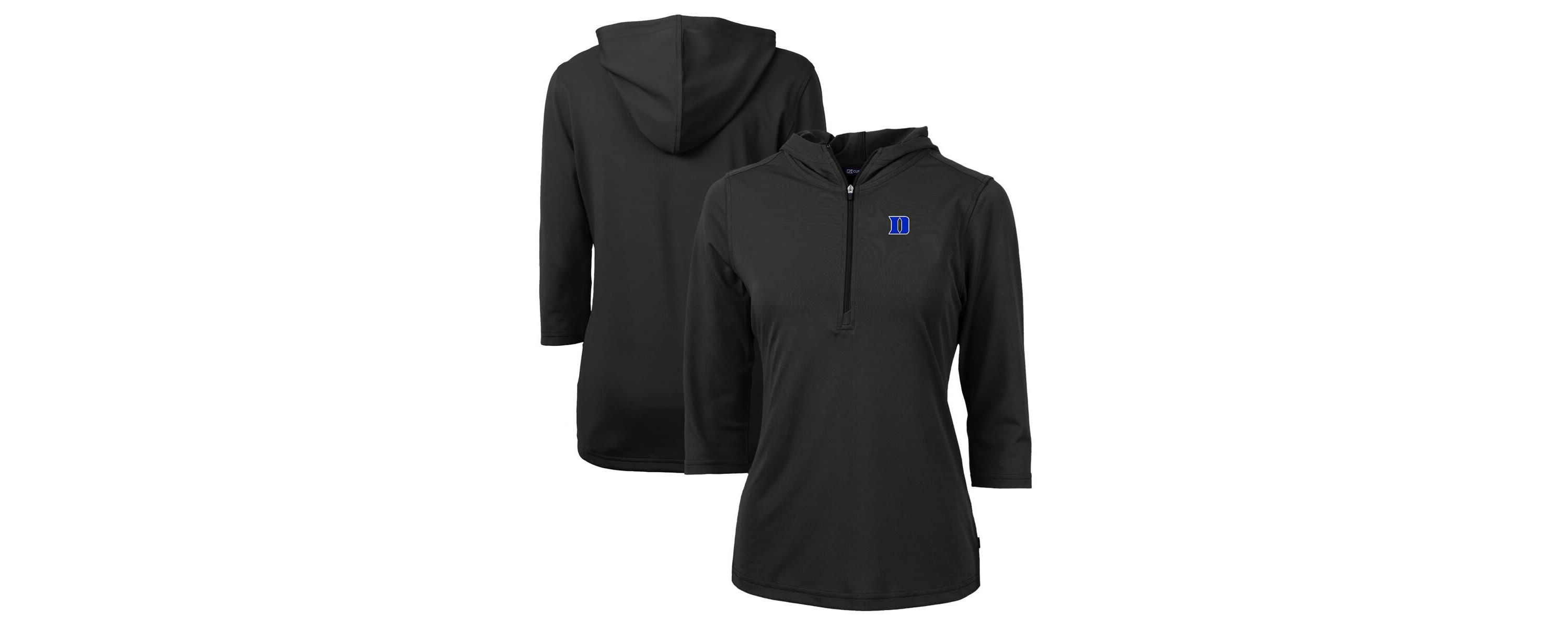 Duke Blue Devils NCAA Duke Devils Virtue Eco Pique Recycled Half-Zip 3/4-Sleeve Hoodie