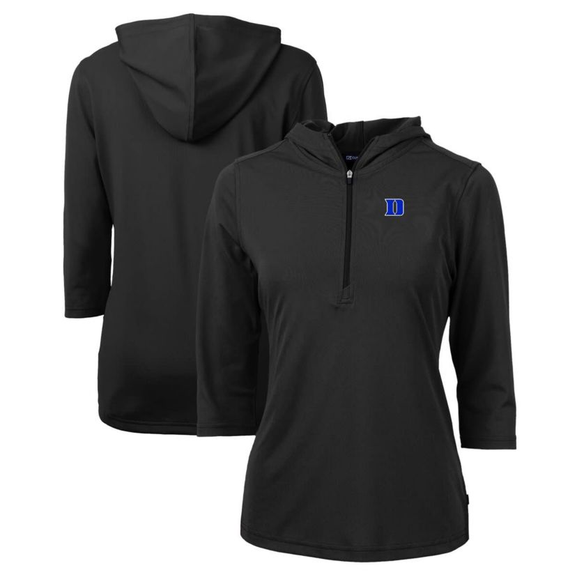 Duke Blue Devils NCAA Duke Devils Virtue Eco Pique Recycled Half-Zip 3/4-Sleeve Hoodie