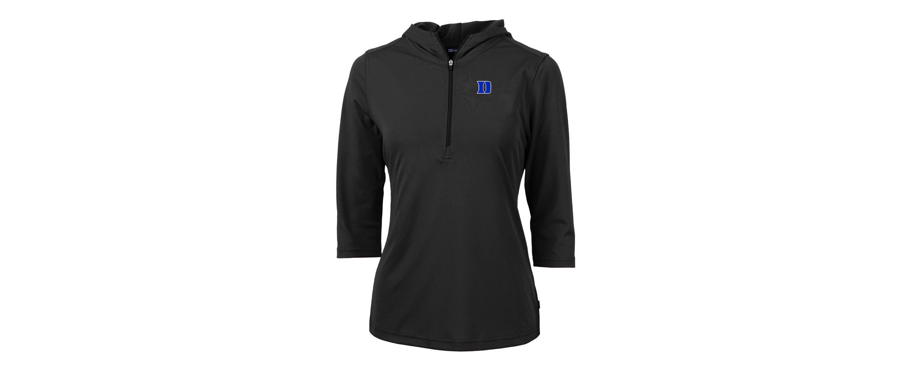 Duke Blue Devils NCAA Duke Devils Virtue Eco Pique Recycled Half-Zip 3/4-Sleeve Hoodie