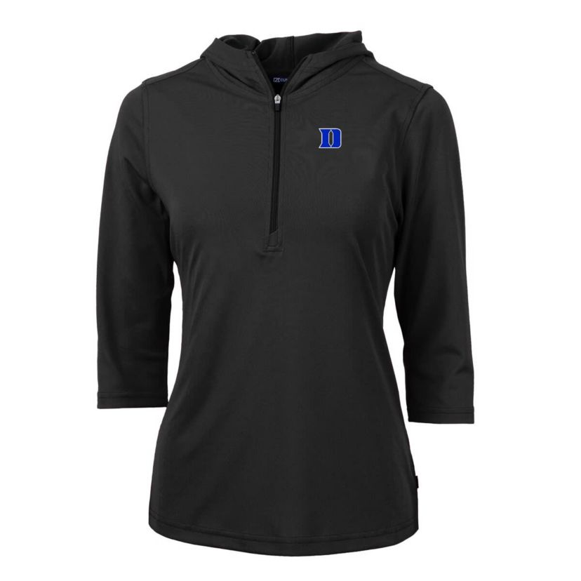 Duke Blue Devils NCAA Duke Devils Virtue Eco Pique Recycled Half-Zip 3/4-Sleeve Hoodie