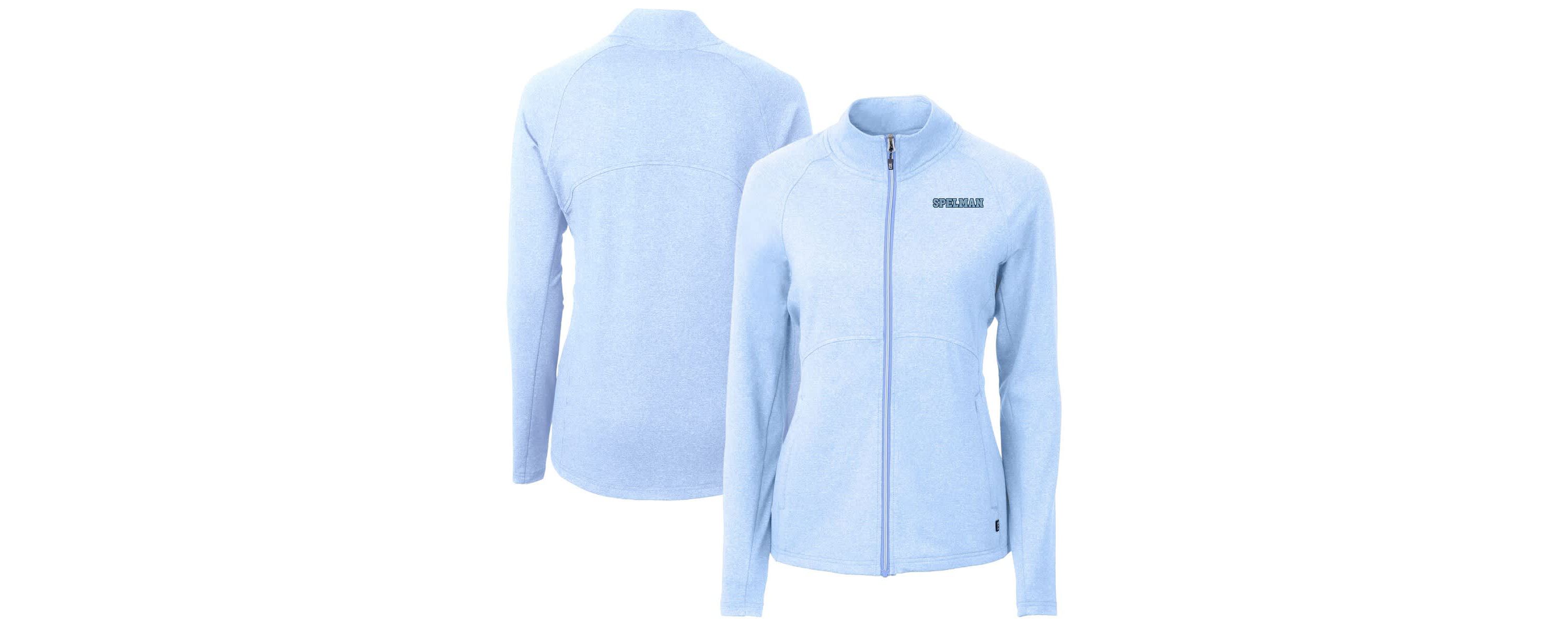 Spelman College Jaguars NCAA Heather Light Spelman NCAA Jaguars Adapt Eco Knit Recycled Raglan Full-Zip Top