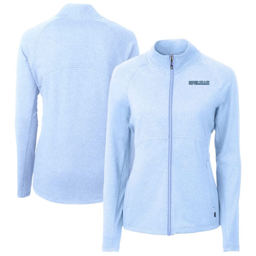 Spelman College Jaguars NCAA Heather Light Spelman NCAA Jaguars Adapt Eco Knit Recycled Raglan Full-Zip Top