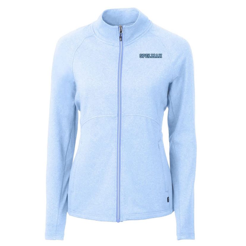 Spelman College Jaguars NCAA Heather Light Spelman NCAA Jaguars Adapt Eco Knit Recycled Raglan Full-Zip Top