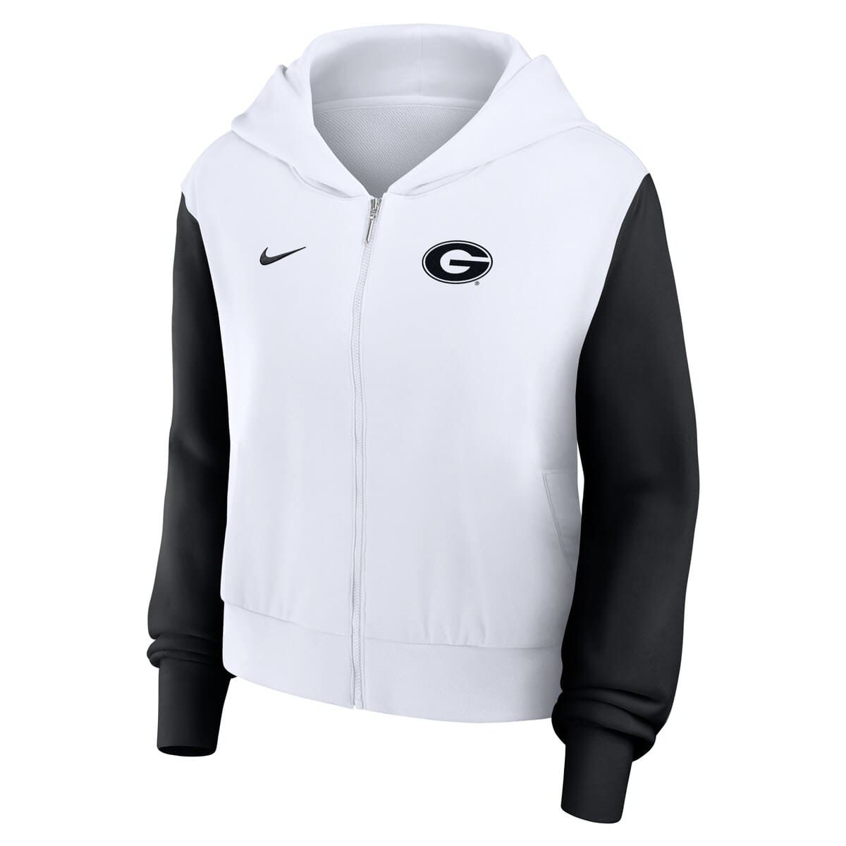 NCAA Nike Georgia Bulldogs Cropped Color-Block Script Full-Zip Hoodie