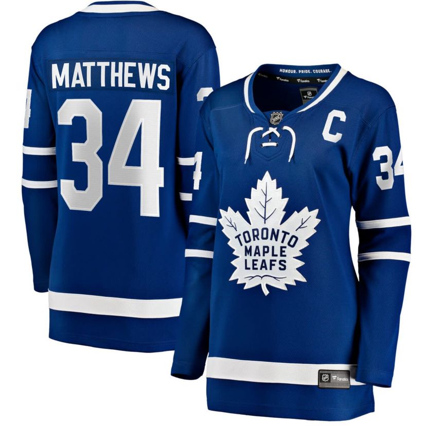 NHL Fanatics Auston Matthews Toronto Maple Leafs Captain Patch Home Breakaway Player Jersey