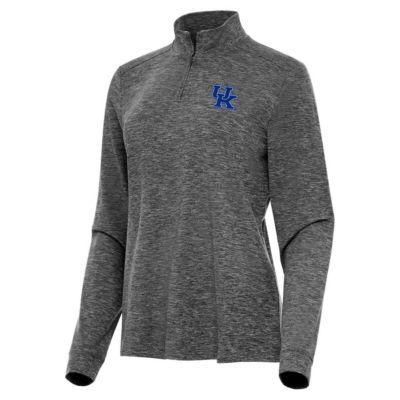 Antigua NCAA Kentucky Wildcats Mentor Long Sleeve Quarter-Zip Mock Polo, Black, XS