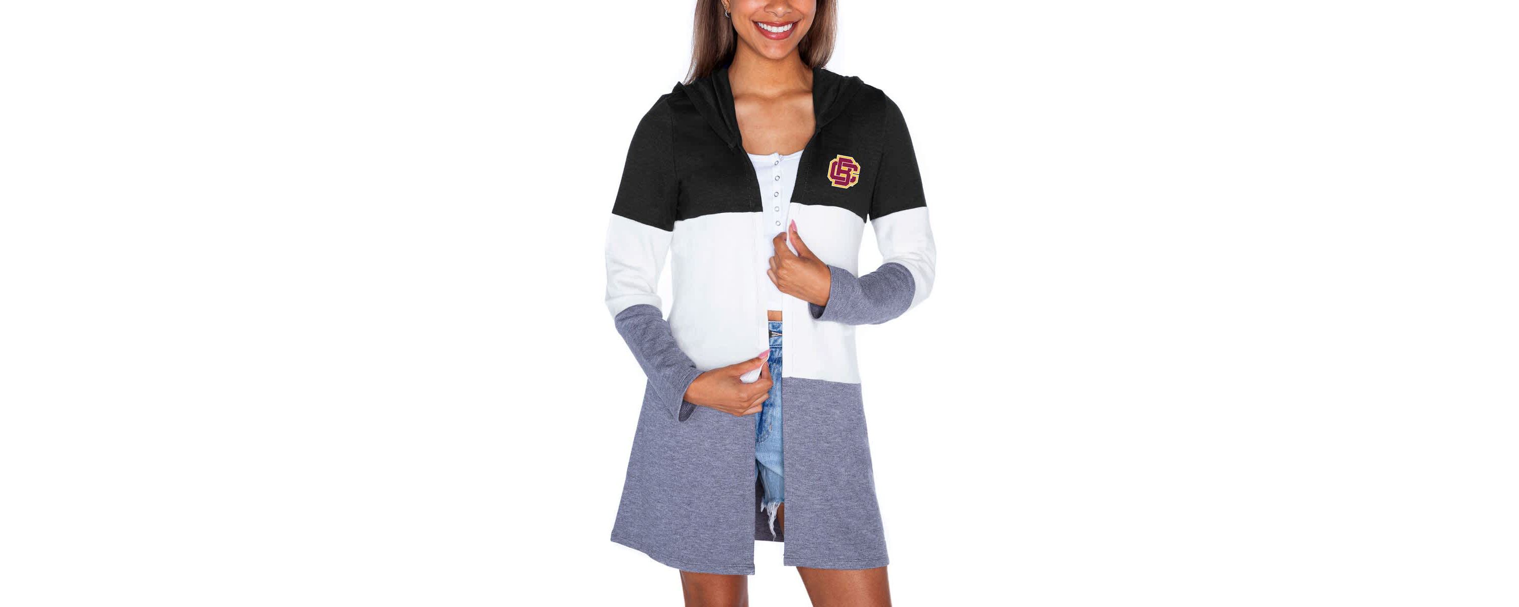 NCAA Bethune-Cookman Wildcats Colorblock Hooded Cardigan