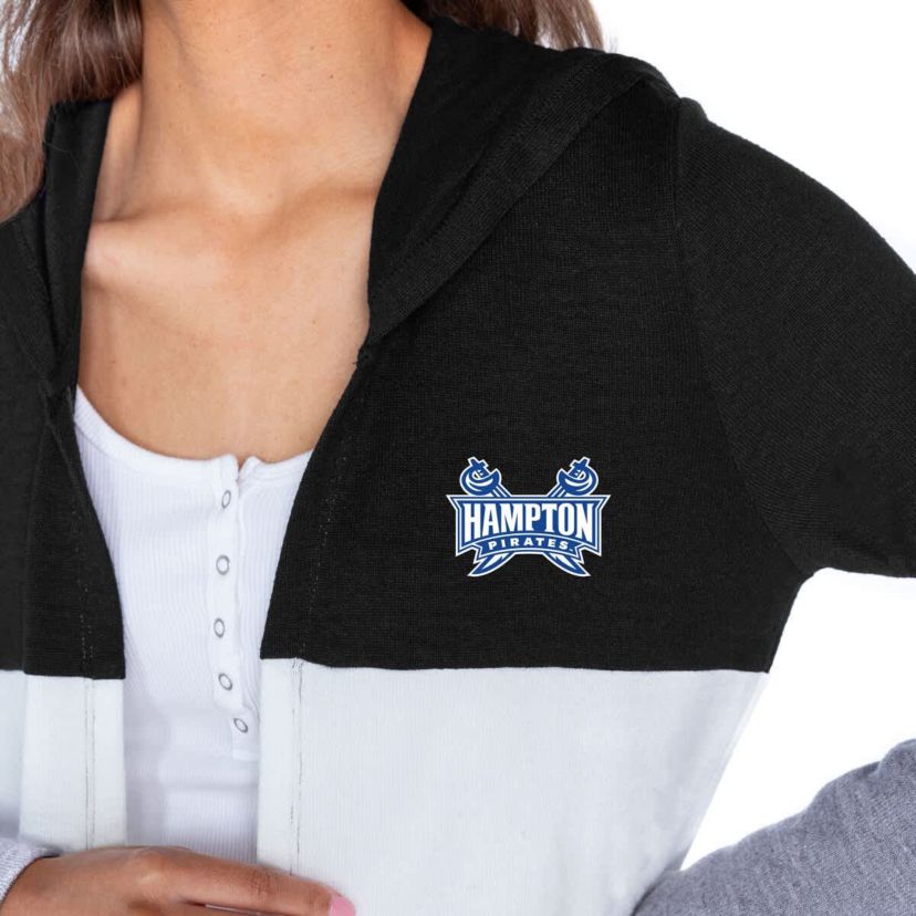 NCAA Hampton Pirates Colorblock Hooded Cardigan