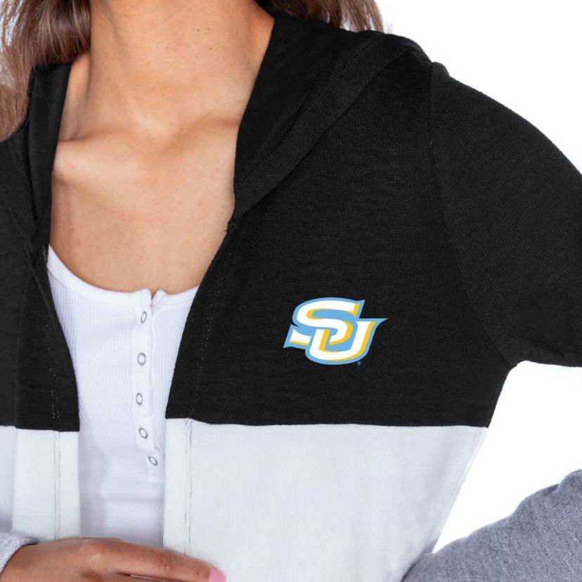NCAA Southern University Jaguars Colorblock Hooded Cardigan