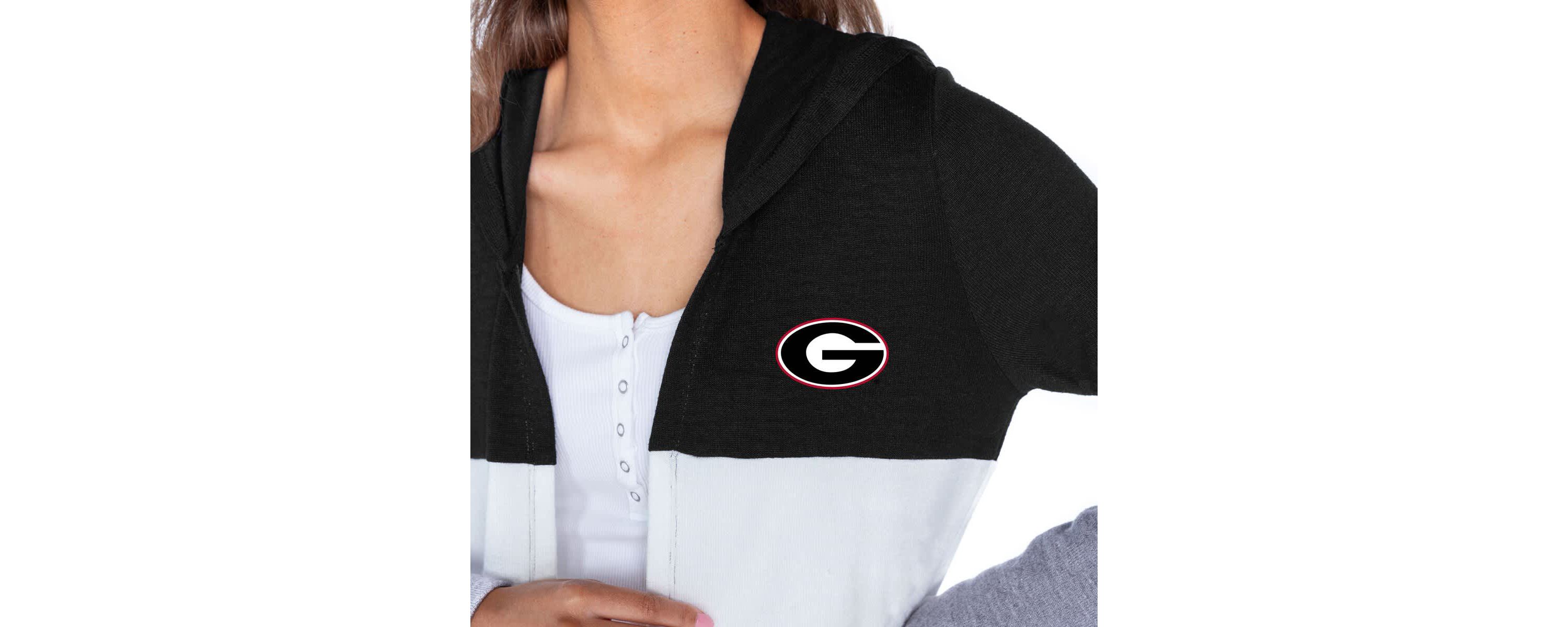NCAA Georgia Bulldogs Colorblock Hooded Cardigan