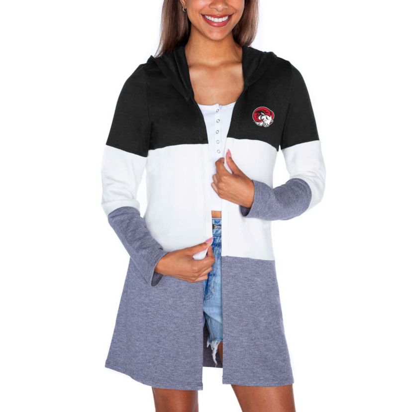 NCAA Winston-Salem State Rams Colorblock Hooded Cardigan