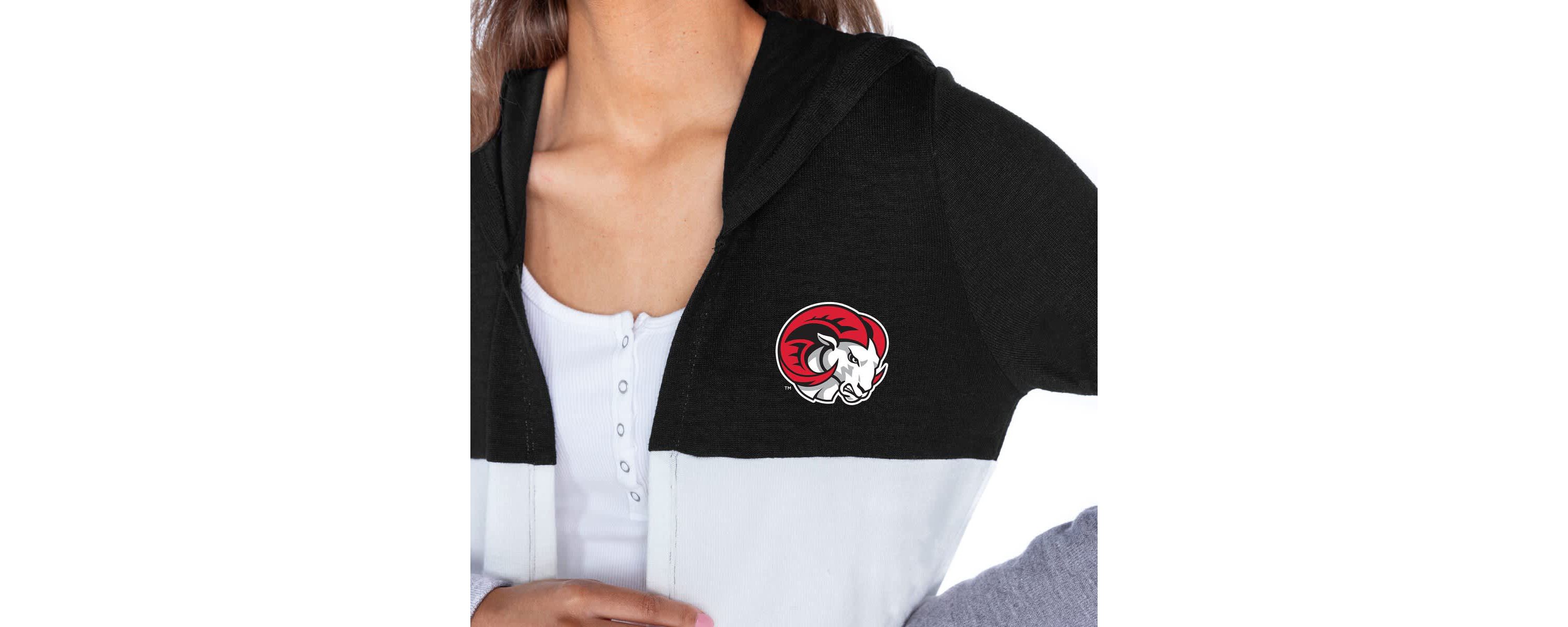 NCAA Winston-Salem State Rams Colorblock Hooded Cardigan