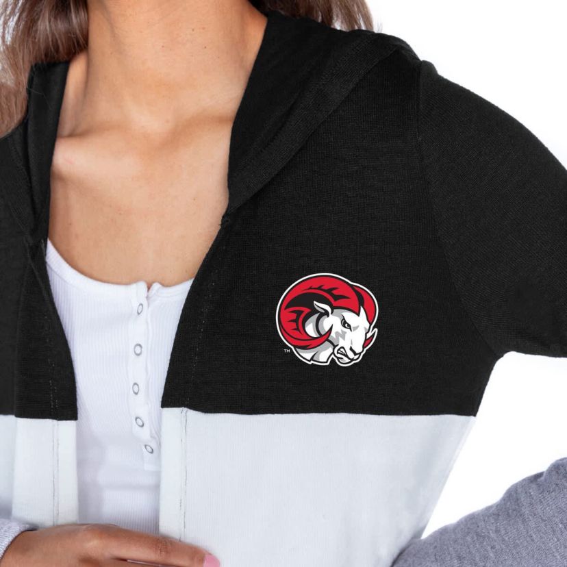 NCAA Winston-Salem State Rams Colorblock Hooded Cardigan