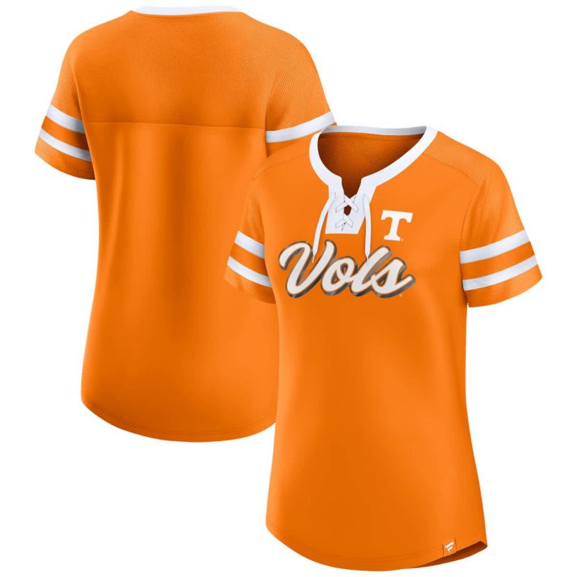 NCAA Fanatics Tennessee Tennessee Volunteers Iconic Athena Lace-Up T-Shirt
