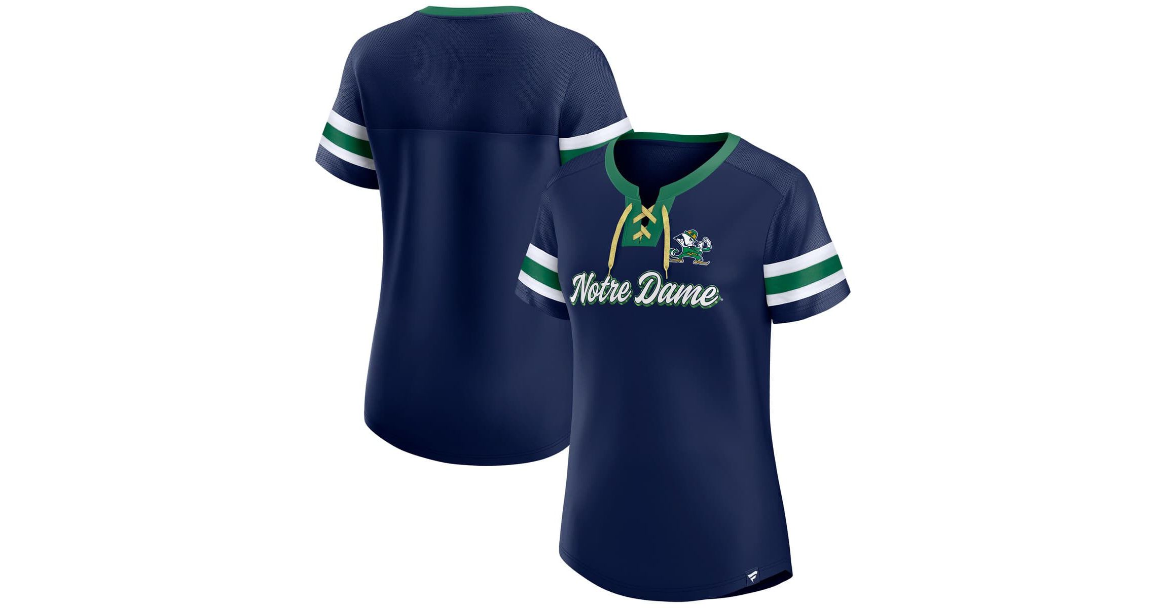 NCAA Fanatics Notre Dame Fighting Irish Iconic Athena Lace-Up T-Shirt