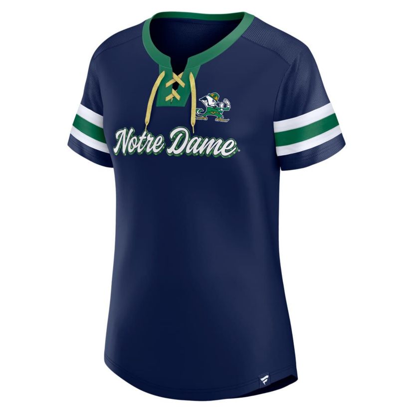 NCAA Fanatics Notre Dame Fighting Irish Iconic Athena Lace-Up T-Shirt