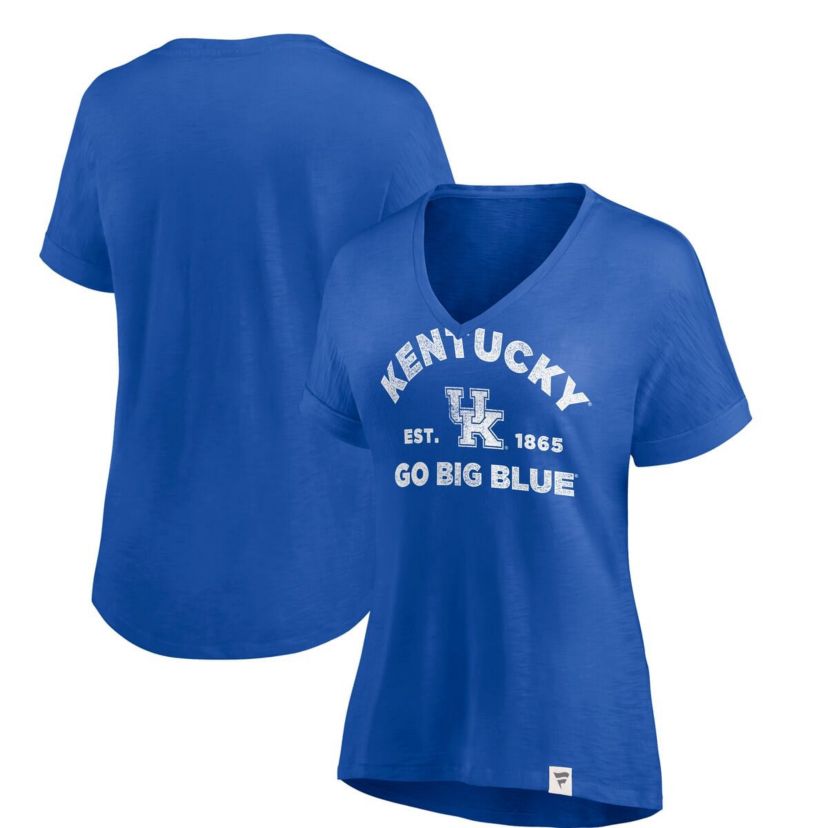 NCAA Fanatics Kentucky Wildcats True Classics Slub Flowy V-Neck T-Shirt