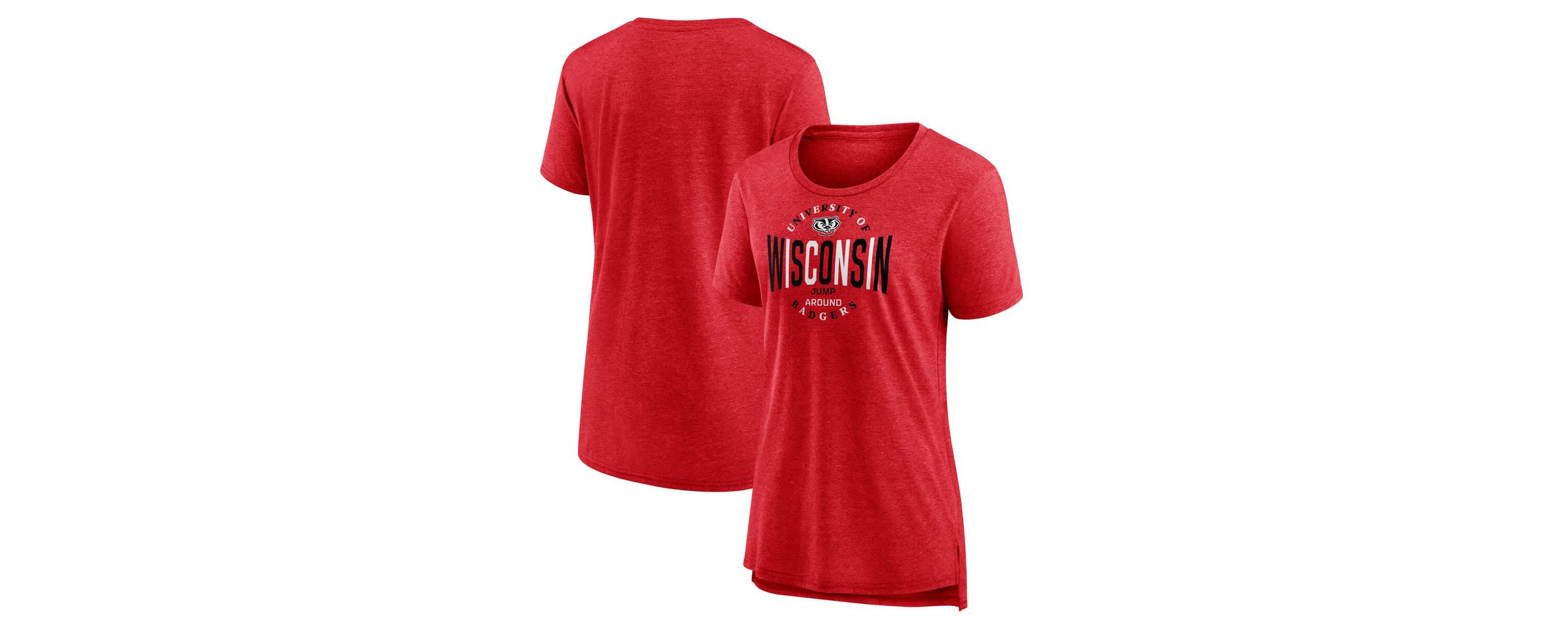 NCAA Fanatics Wisconsin Badgers True Classics Break It Down Tri-Blend T-Shirt