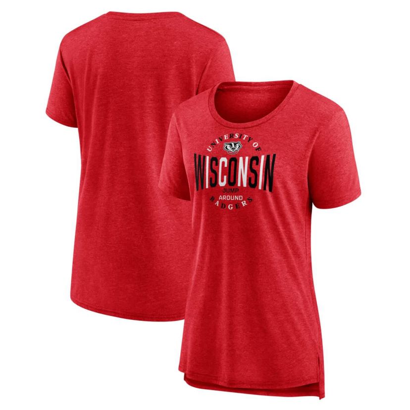 NCAA Fanatics Wisconsin Badgers True Classics Break It Down Tri-Blend T-Shirt