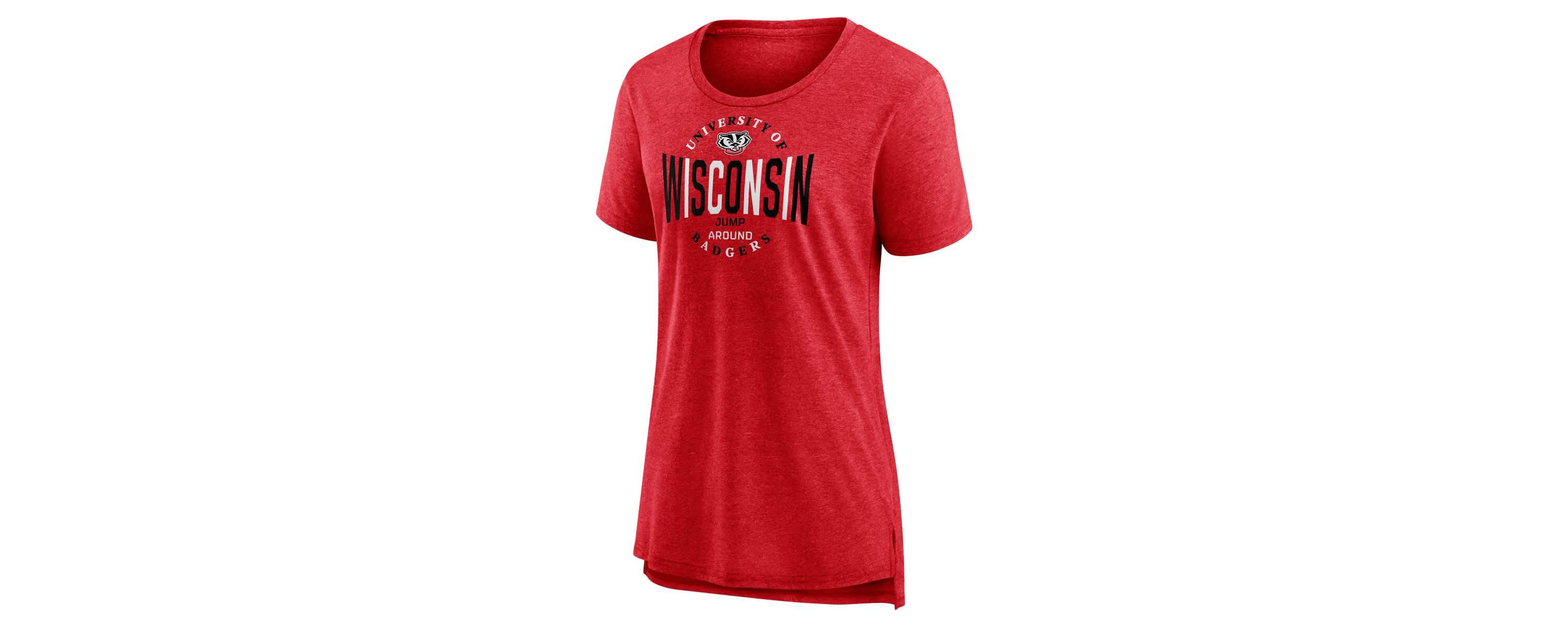 NCAA Fanatics Wisconsin Badgers True Classics Break It Down Tri-Blend T-Shirt
