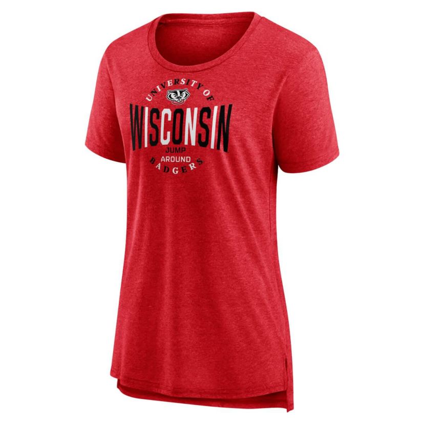 NCAA Fanatics Wisconsin Badgers True Classics Break It Down Tri-Blend T-Shirt