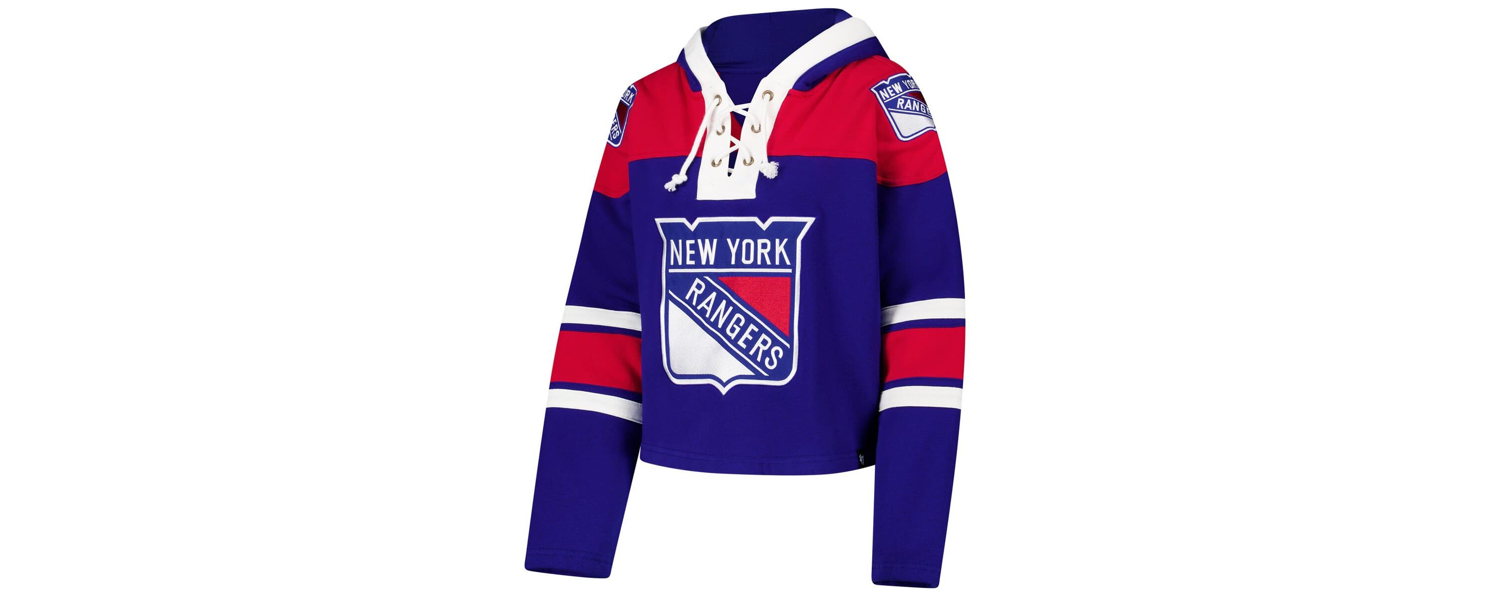 NHL New York Rangers Cropped Superior Lacer Pullover Hoodie