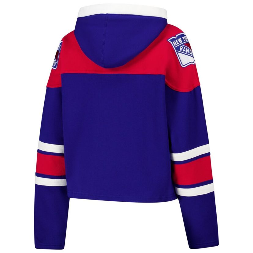 NHL New York Rangers Cropped Superior Lacer Pullover Hoodie