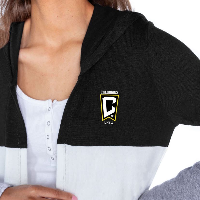 MLS Columbus Crew Offside Hustle Colorblock Tri-Blend Hooded Cardigan