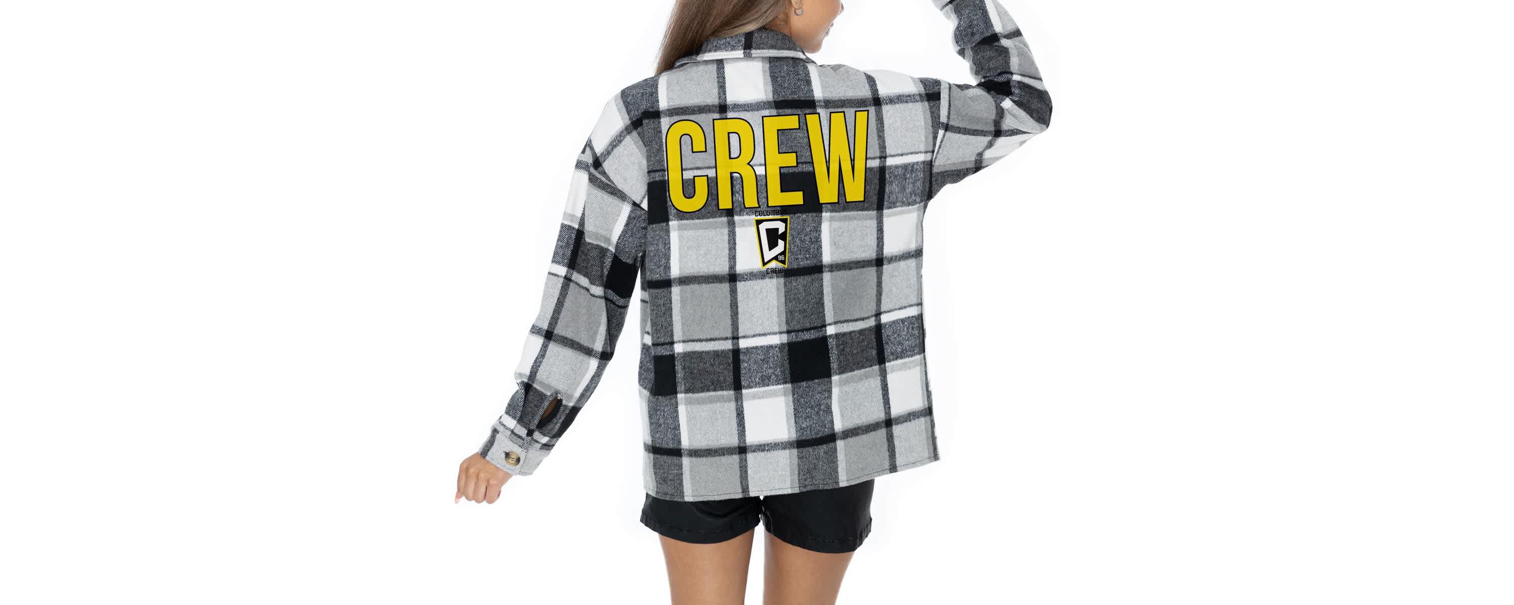 MLS Columbus Crew Fieldside Fun Plaid Button-Up Long Sleeve Overshirt