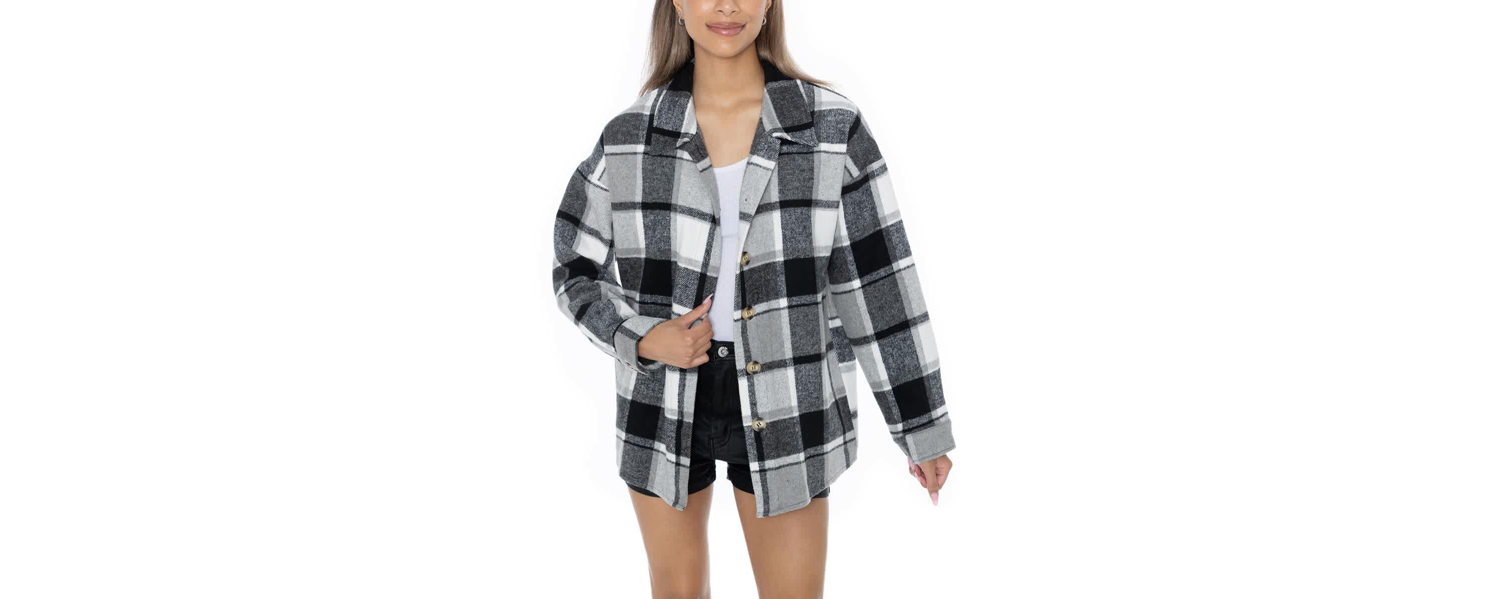 MLS Columbus Crew Fieldside Fun Plaid Button-Up Long Sleeve Overshirt