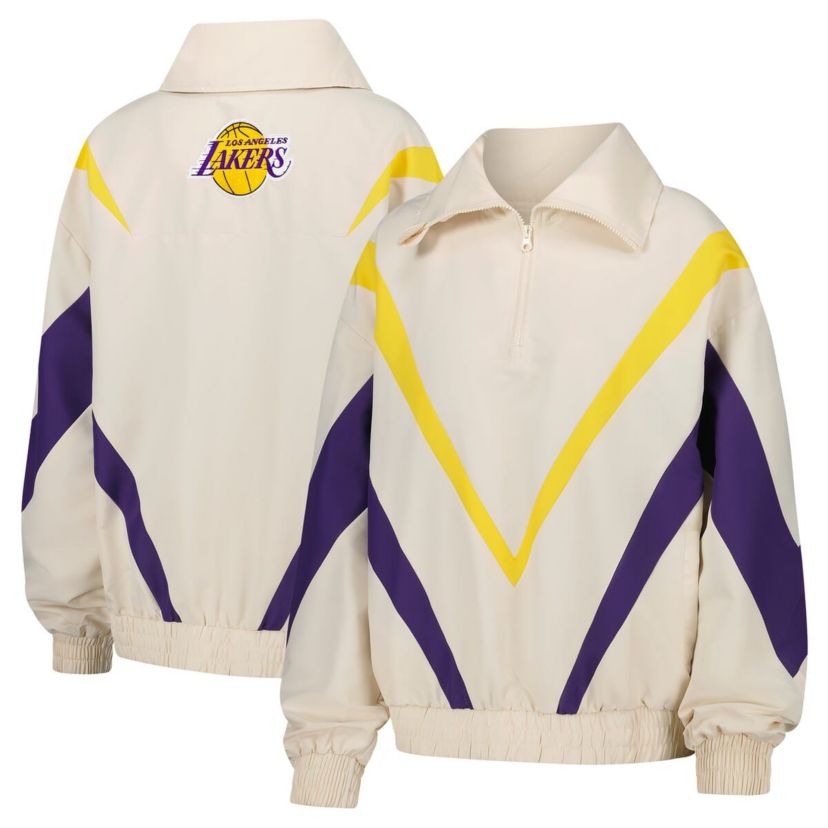 NBA Los Angeles Lakers Retro Chevron Ripstop Quarter-Zip Windbreaker Jacket