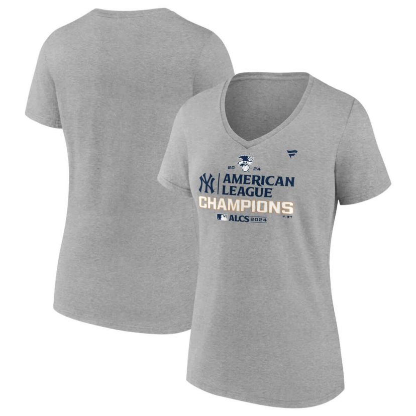 MLB Fanatics New York Yankees 2024 American League s Plus Size Locker Room V-Neck T-Shirt