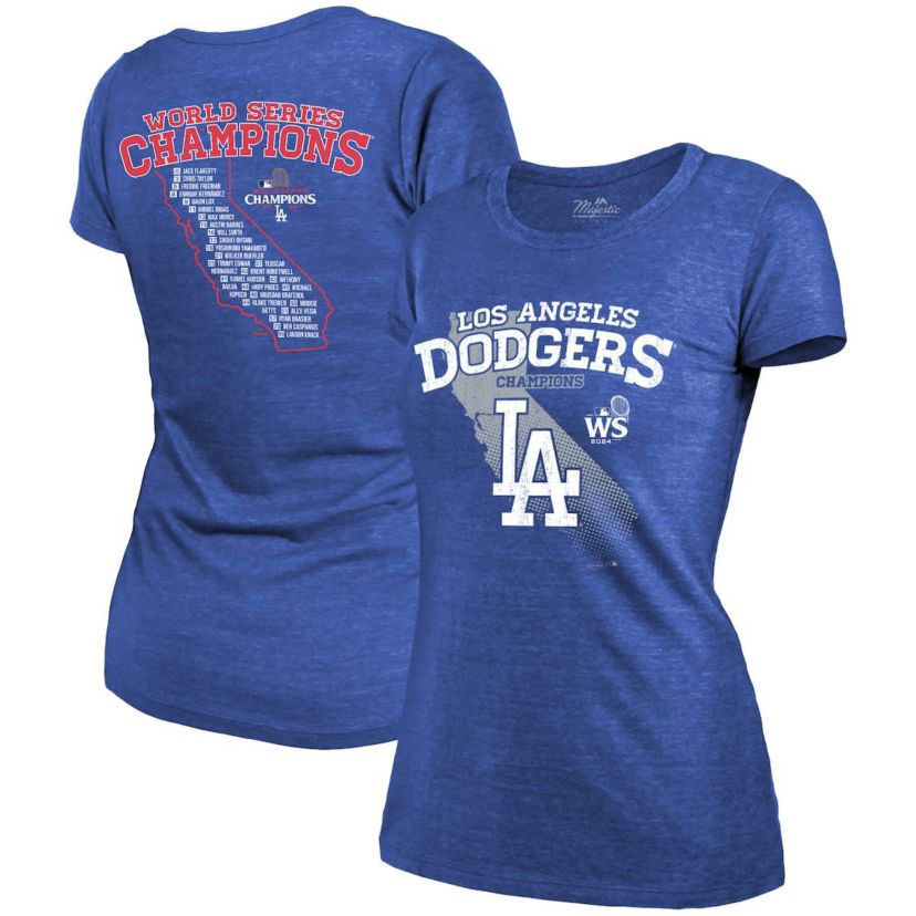 MLB Los Angeles Dodgers 2024 World Series s Tri-Blend Roster T-Shirt