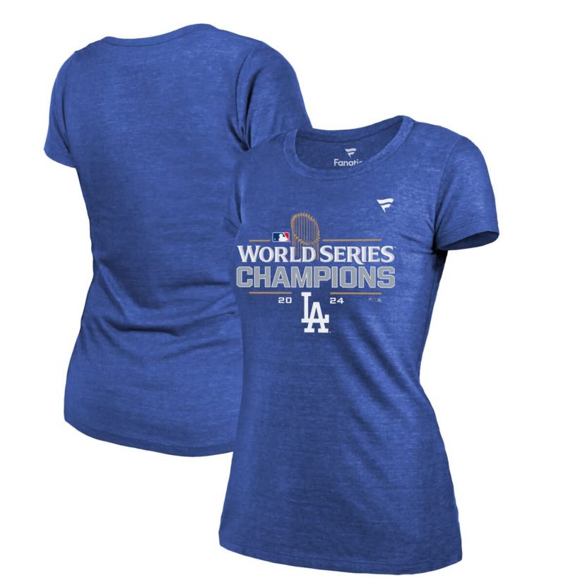 MLB Fanatics Los Angeles Dodgers 2024 World Series s Locker Room Tri-Blend T-Shirt