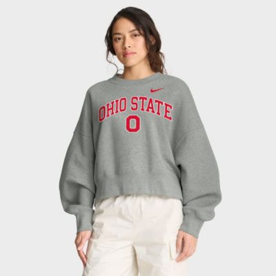 NCAA Nike Ohio State Buckeyes Oversized Phoenix Arch Pullover Sweatshirt, Gray, XL