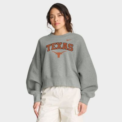 NCAA Nike Texas Longhorns Oversized Phoenix Arch Pullover Sweatshirt, Gray, XL
