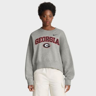 NCAA Nike Georgia Bulldogs Oversized Phoenix Arch Pullover Sweatshirt, Gray, XL