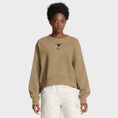 NCAA Nike Texas Longhorns Oversized Phoenix 2-Hit Pullover Sweatshirt, Tan, XL