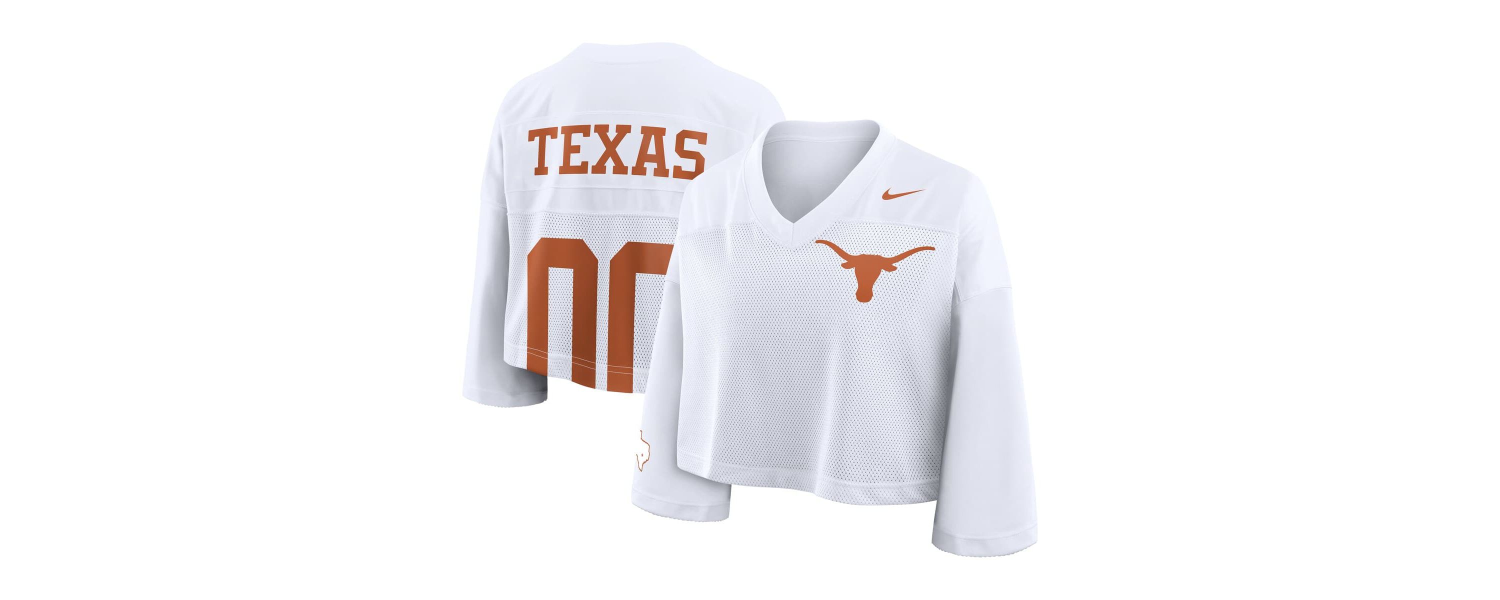 NCAA Nike Texas Longhorns Cropped Mesh Dri-FIT Fashion Jersey