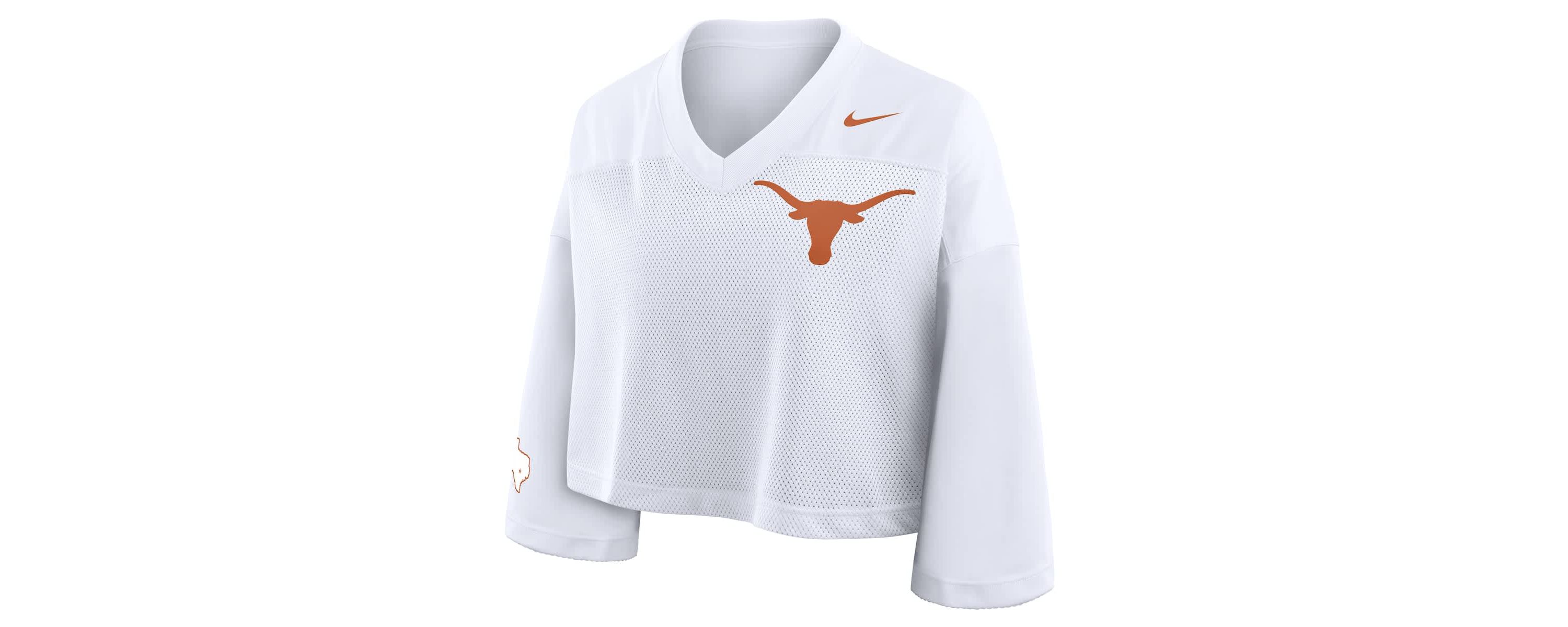 NCAA Nike Texas Longhorns Cropped Mesh Dri-FIT Fashion Jersey