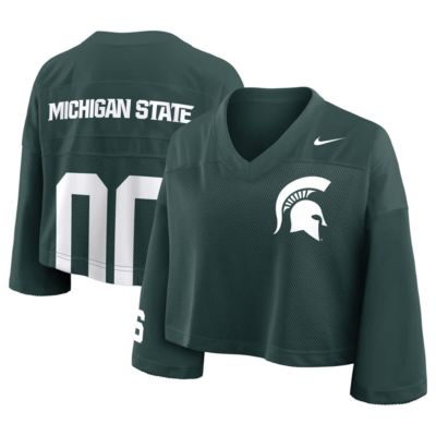 NCAA Nike Michigan State Spartans Cropped Mesh Dri-FIT Fashion Jersey, Green, Large