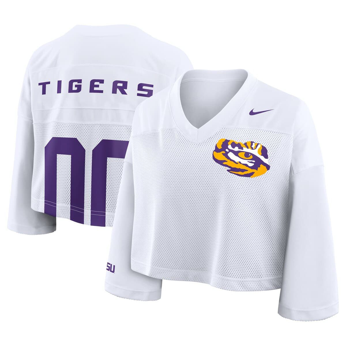 NCAA Nike LSU Tigers Cropped Mesh Dri-FIT Fashion Jersey