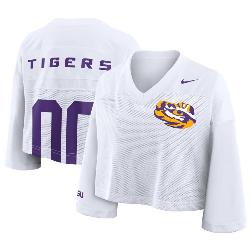 NCAA Nike LSU Tigers Cropped Mesh Dri-FIT Fashion Jersey