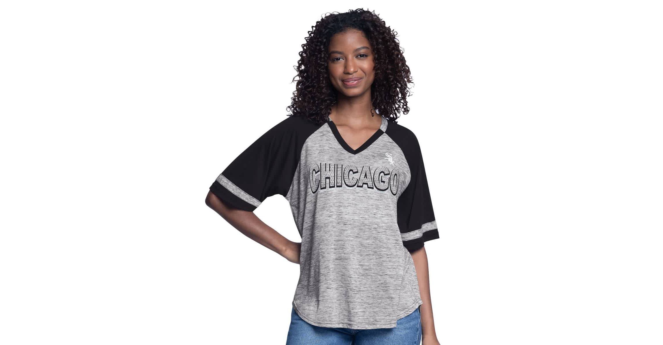 Chicago White Sox MLB Chicago Sox Hall of Fame Raglan Oversized Half-Sleeve V-Neck Top