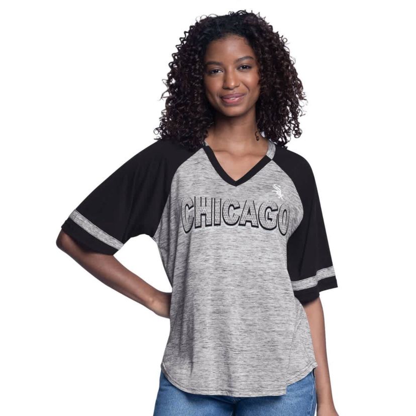 Chicago White Sox MLB Chicago Sox Hall of Fame Raglan Oversized Half-Sleeve V-Neck Top